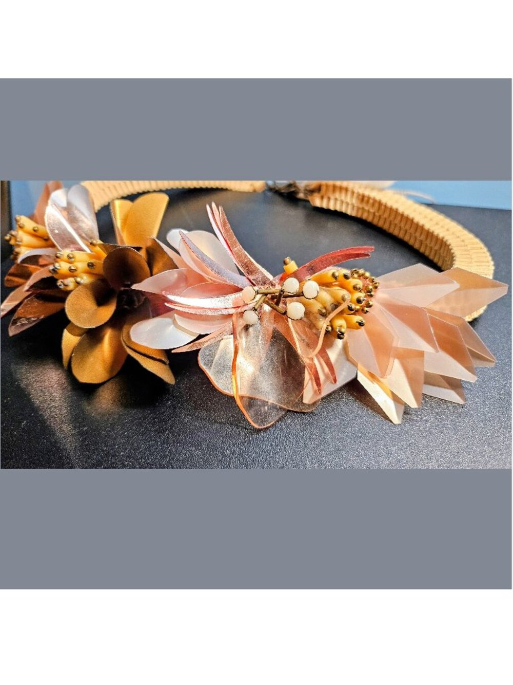 💯 Hoss Intropia Woven Floral Statement Necklace 💯 - Picture 4 of 11
